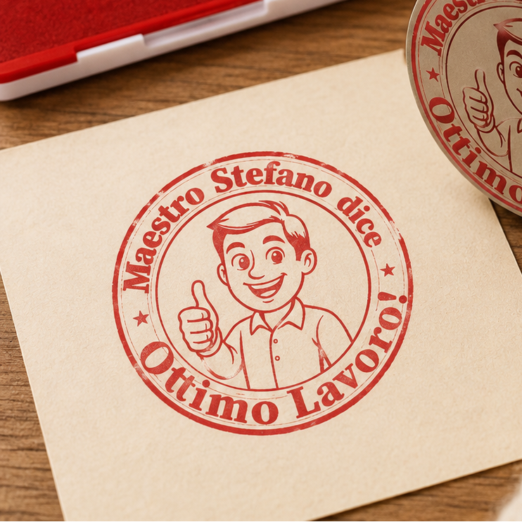 Impronta rotonda rossa: Maestra Stefano, Ottimo Lavoro!