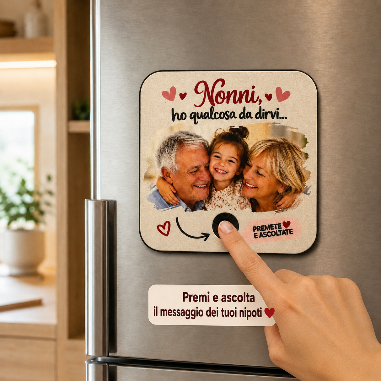 Calamita con Foto e Messaggio Vocale per i Nonni – La Voce dei Nipoti