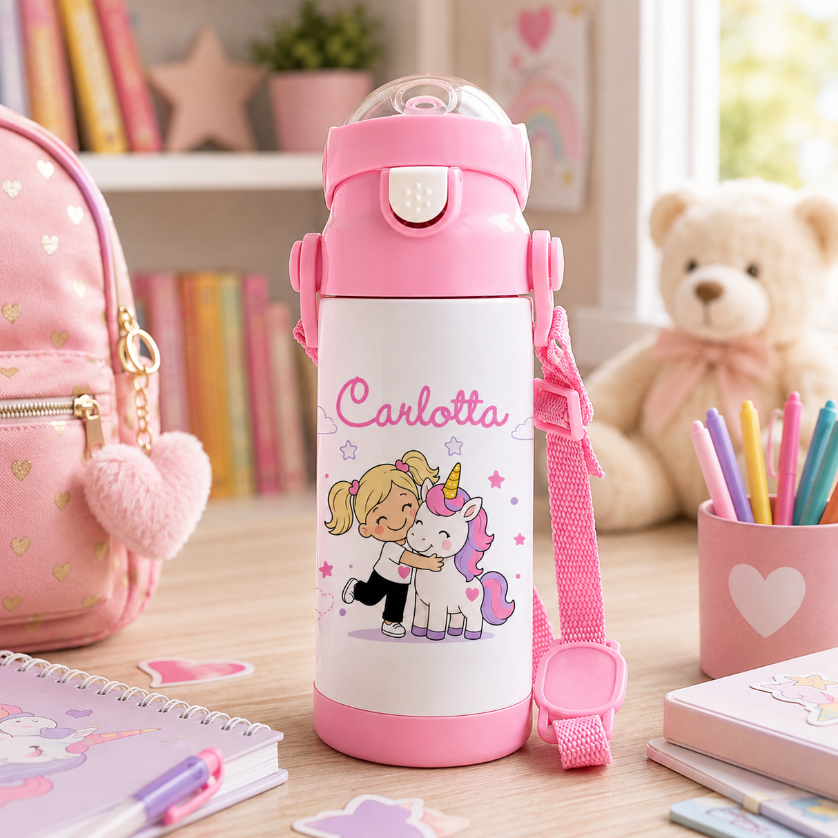 Borraccia Termica Il mio amico Unicorno Personalizzata con Nome – 350 ml