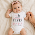 Body neonato bianco con scritta Festa del Papà Insieme rosa e impronte