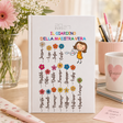 Agenda personalizzata con copertina bianca: “IL GIARDINO DELLA MAESTRA VERA” e fiori colorati