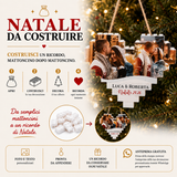 Decorazione natalizia a cuore in mattoncini chiari con istruzioni e immagine sul cartoncino