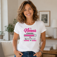 T-shirt bianca girocollo a maniche corte con logo “Nonna Loading...” rosa
