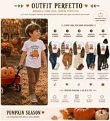 Magliette bianche per bambino “Pumpkin Season” in più varianti nell’inserto