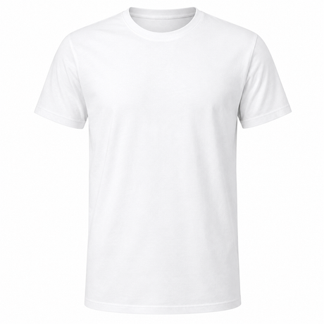 T-shirt uomo bianca in cotone con girocollo