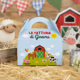 Set 6 box personalizzate compleanno a tema fattoria