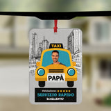 Profumatore per auto con cartoncino TAXI Papà e cordino rosso