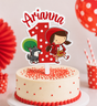 Topper plexiglass con nome Arianna e Cappuccetto Rosso su torta