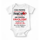 Body neonato bianco con stampa Ciao Mamma e scritte Festa della Mamma