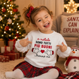 Felpa bianca per bambine con stampa natalizia rossa «a natale…tranne me», con cuore