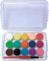 Kit di acquerelli mini, palette trasparente con 15 colori e pennarello