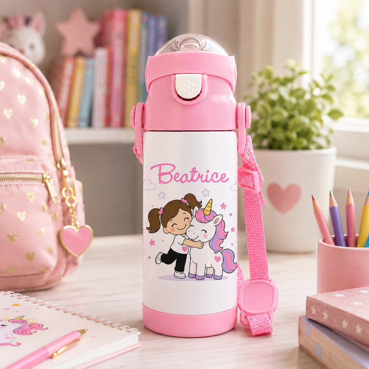 Borraccia Termica  Il mio amico Unicorno  Personalizzata con Nome – 350 ml