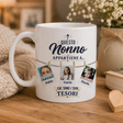 Tazza bianca con manico: “Questo Nonno appartiene a…” con foto dei nipoti e nome Fabio