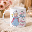 Tazza bianca con illustrazione di bambina fata e scritta «Magia» «Amore»