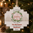 Decorazione natalizia in mattoncini bianchi con scritta 'Zia Marianna' e ghirlanda