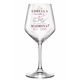 Calice di vetro personalizzato con “Zia LORELLA” e “Madrina?”