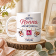 Tazza bianca personalizzata “Questa Nonna appartiene a…” con foto dei nipoti