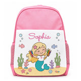 Zainetto rosa con stampa sirenetta e nome Sophia, per asilo e scuola dell’infanzia