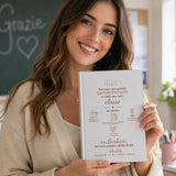 Agenda 2027 personalizzata per rappresentante classe, copertina bianca con grafica rosa.