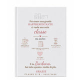 Agenda 2027 personalizzata per rappresentante di classe, copertina bianca con testi e icone rosa.