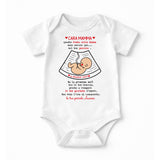 Body neonato bianco con stampa “CARA MAMMA” e illustrazione bimbo con cuore