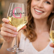 Calice da vino con nome “Ginevra” e iniziale stilizzata in rosa