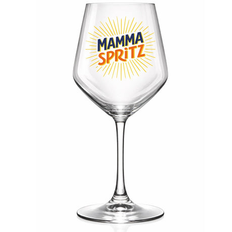 Calice da aperitivo in vetro trasparente con logo MAMMA SPRITZ