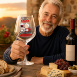 Calice da vino con scritte “CALICE” e “NONNO”, tenuto da un nonno