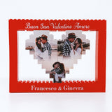 Cornice a cuore in mattoncini rossi con foto e scritte Buon San Valentino Amore