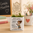 Vasetto personalizzato in ceramica bianca con scritta e illustrazione con cuore