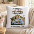Cuscino personalizzato bianco con foto famiglia, scritta “Mamma migliore del mondo” e nomi