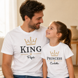Set famiglia: t-shirt bianca King Papa e t-shirt bianca Princess Carlotta