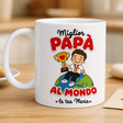Tazza bianca con manico e stampa 'Miglior Papà al Mondo' 'la tua Maria'.