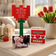 Tulipano di mattoncini personalizzato con cuore rosso e foto della mamma