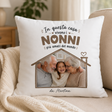Cuscino personalizzato bianco «NONNI» con foto in casetta; firma da Martina