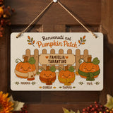 Targa in plexiglass autunnale con zucche: Pumpkin Patch, famiglia Tarantino (Giorgia, Thomas).