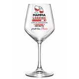 Calice da vino personalizzato con logo “Mamma Loading” e scritta Flavia
