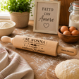 Mattarello di legno personalizzato con scritta e nome "Nonna Brigidа"