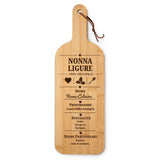 Tagliere in legno personalizzato Nonna Ligure con manico e scritta 100% originale