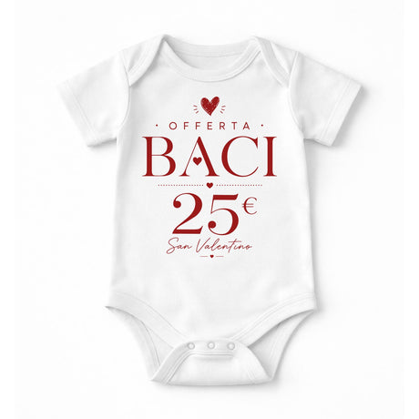 Body neonato bianco con stampa rossa Baci 25€