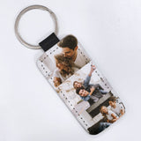 Portachiavi in ecopelle con foto personalizzata e anello metallico