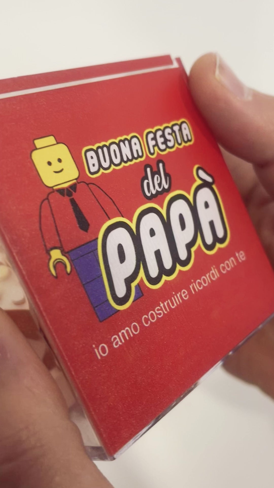 Trofeo di mattoncini Personalizzato “Migliore Papà al Mondo” con Foto e Nomi – Mattoncini da costruire Insieme