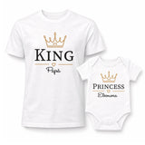 Set bimbo: t-shirt bianca King Papa e body bianca Princess Eleonora
