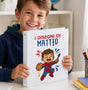 Raccoglitore personalizzato con copertina bianca e illustrazione bimbo che dipinge, sorriso