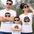 Set t-shirt family bianche con stampe “DIVA” e “BODYGUARD” per papà, mamma e figlio
