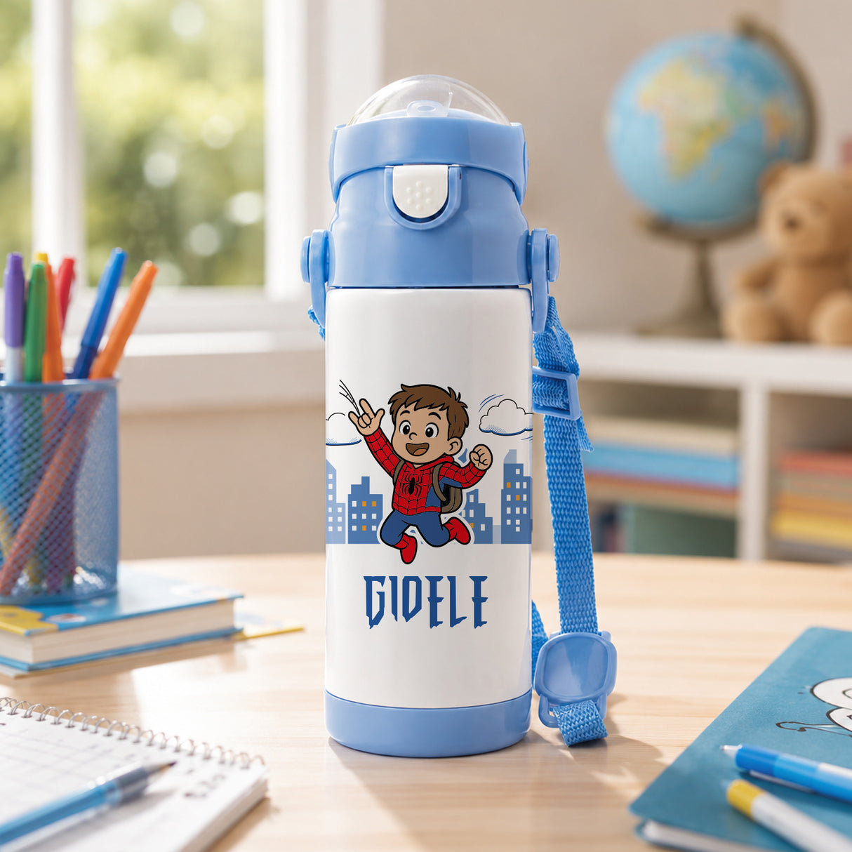 Borraccia Termica  Spider Kid Personalizzata con Nome – 350 ml