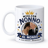 Tazza bianca con “Miglior Nonno al Mondo” e dedica “con amore...Beatrice”