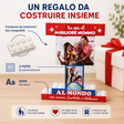 Set di mattoncini da costruire insieme con 2 foto personalizzabili e nomi nipoti