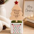 Vasetto personalizzato con albero di legno e stella rossa, terra con muschio